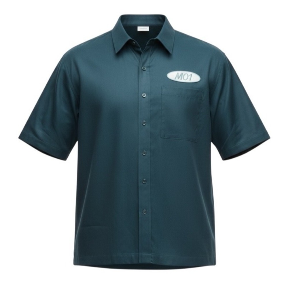 Mode of One Men's Button Front Patch Pocket Shirt Deep Malachite size M new